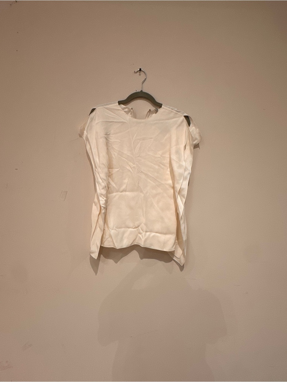 Toteme Ivory Satin Cap-Sleeve Blouse
